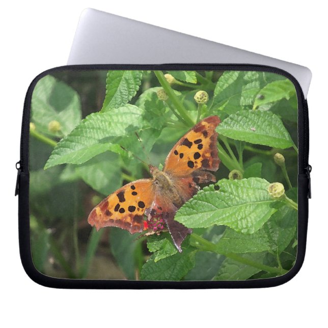 Question Mark Butterfly on Lantana Laptop Bag (Front)