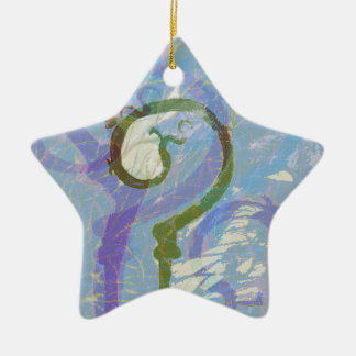 question mark ceramic ornament