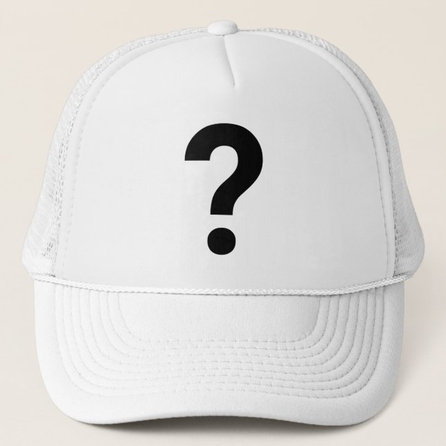 ? Question Mark Embroidered Symbol on Trucker Hat (Front)