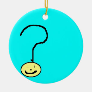 question mark emoji, digital art by kids :) ceramic ornament