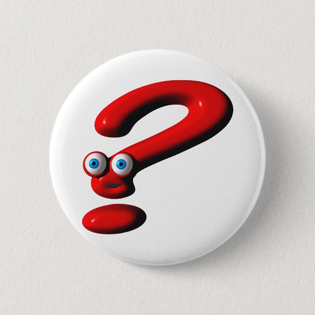 Question Mark Face 2 Inch Round Button (Front)