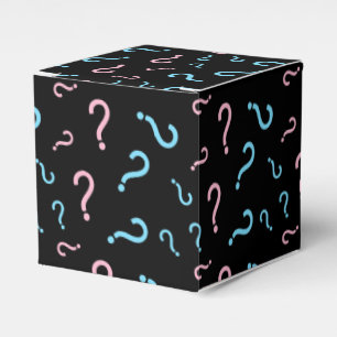 Question Mark Gender Reveal Black Favor Box