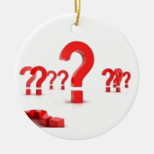 Question mark help ceramic ornament
