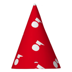 Question mark paper cone hats for surprise party