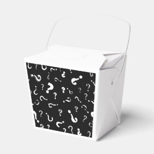 Question mark pattern on black background favor box