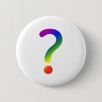 Question mark rainbow 2 inch round button