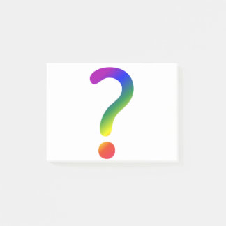 Question mark rainbow post-it notes