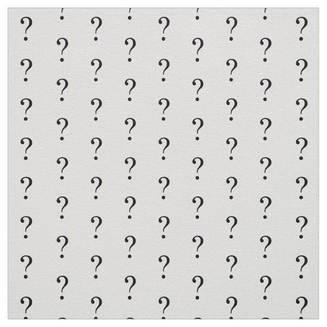 Question mark typographic concept design fabric (Swatch)