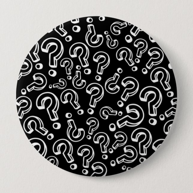 Question Marks 4 Inch Round Button (Front)