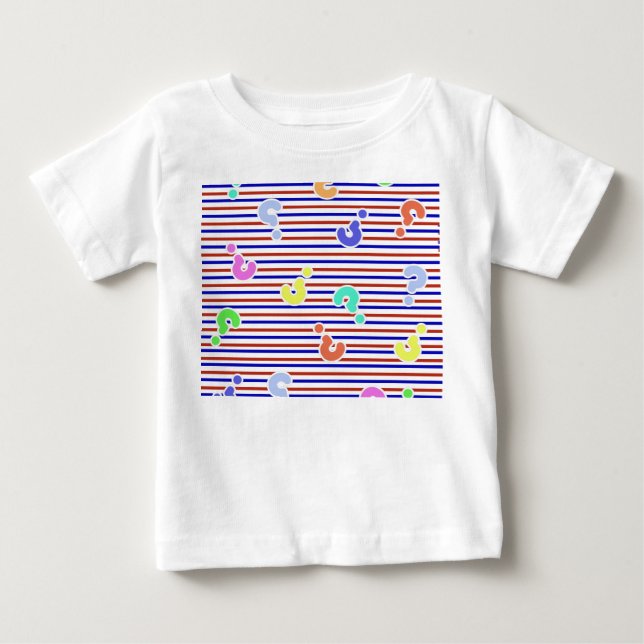 Question Marks Funky Stripes Baby Bodysuit (Front)