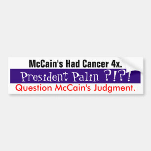 Question McCain's Judgment #1 Bumper Sticker