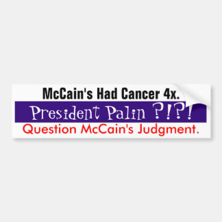 Question McCain's Judgment #1 Bumper Sticker