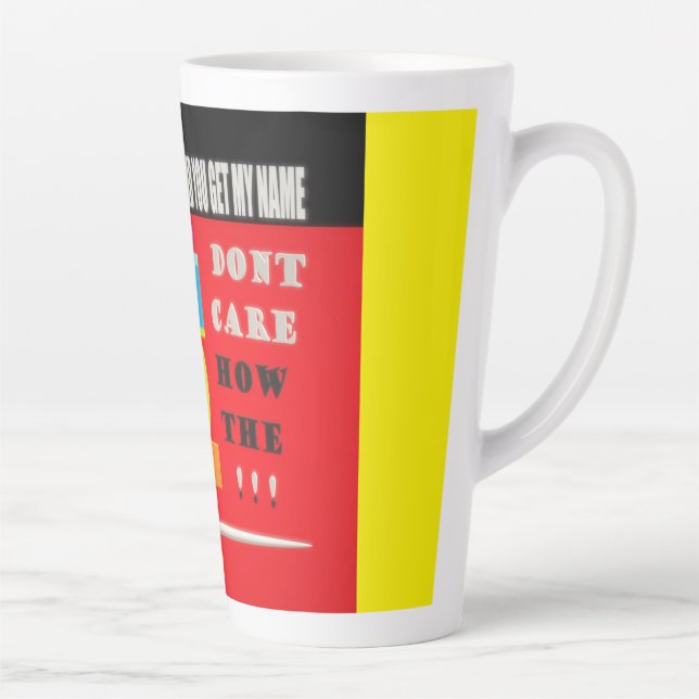 Question more theme words message and art latte mug (Right)