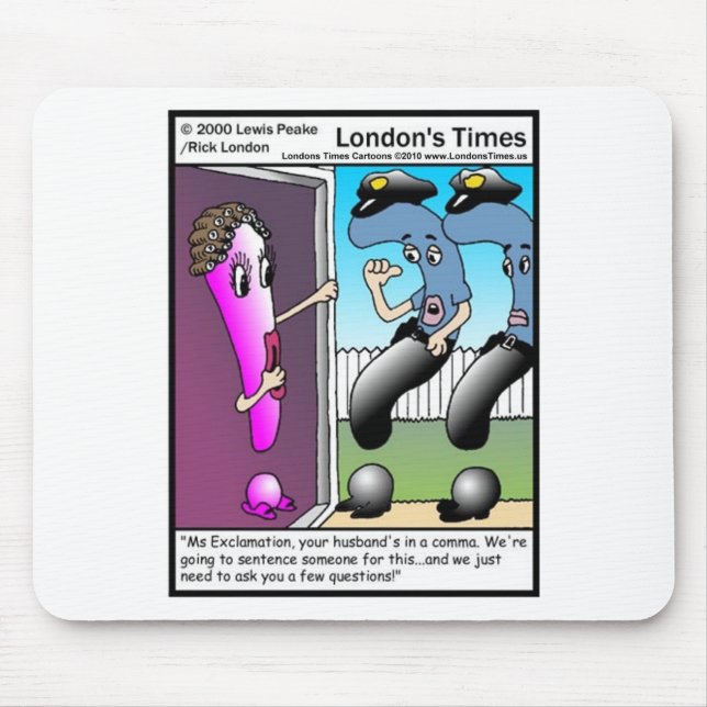 Question Police Funny Cartoon Gifts & Tees Mouse Pad (Front)