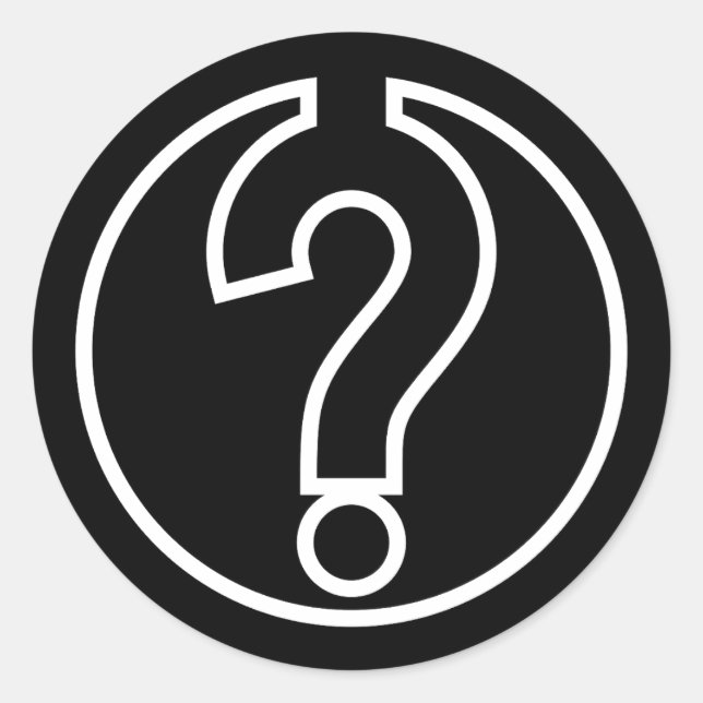 Question Symbol in black circle Classic Round Sticker (Front)