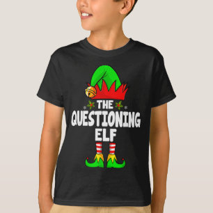 Questioning Elf Group Christmas Funny Pajama Party T-Shirt