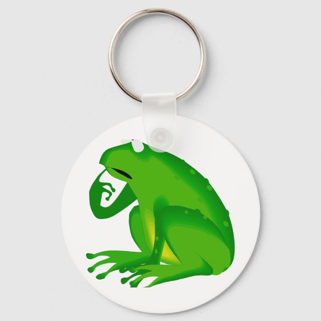 questioning frog keychain (Front)