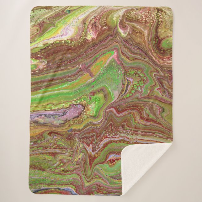 Questions 1 Wild Green Maroon Blanket (Front)