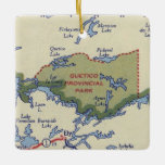 Quetico Provincial Park ON Vintage Map Ceramic Ornament<br><div class="desc">Quetico Provincial Park Ontario Christmas ornament made with vintage map from 1955.</div>