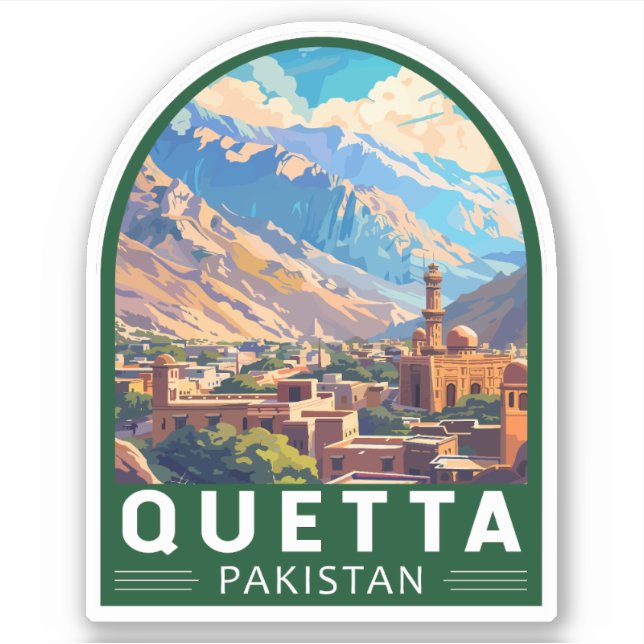 Quetta Pakistan Travel Art Vintage (Front)
