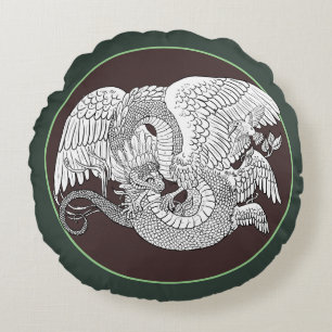 Quetzacoatl Colour your Own Round Pillow