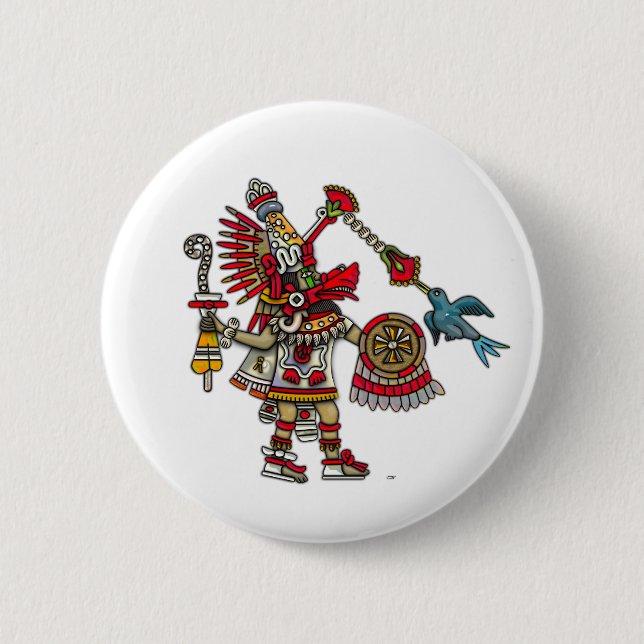 Quetzalcoatl 2 Inch Round Button (Front)