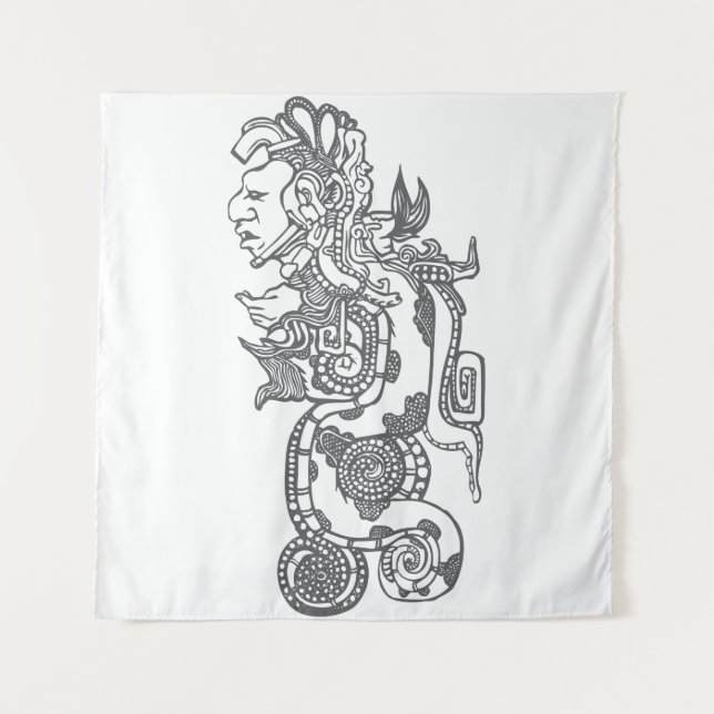 Quetzalcoatl Aztec Art Tapestry (Front)