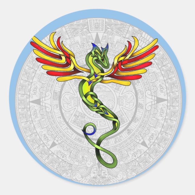 Quetzalcoatl Classic Round Sticker (Front)