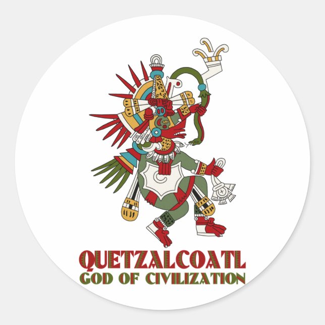 Quetzalcoatl Classic Round Sticker (Front)