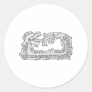 Quetzalcoatl Design Classic Round Sticker