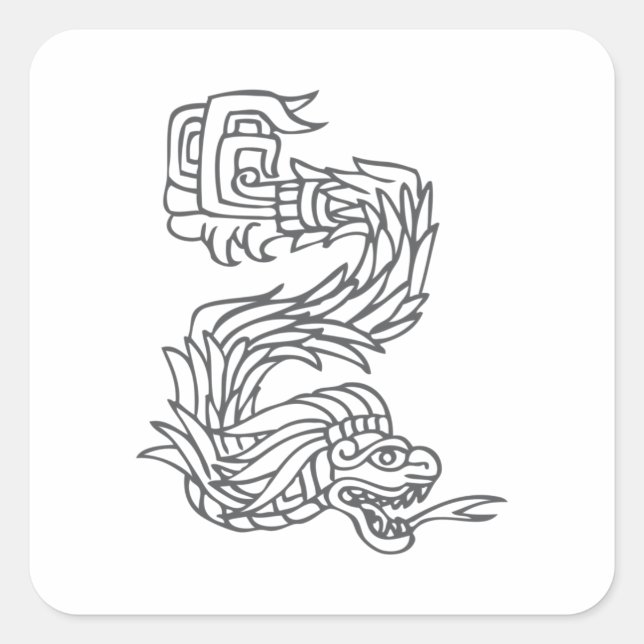 Quetzalcoatl Design Square Sticker (Front)
