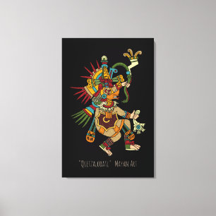 Quetzalcoatl Mayan Art Canvas Print