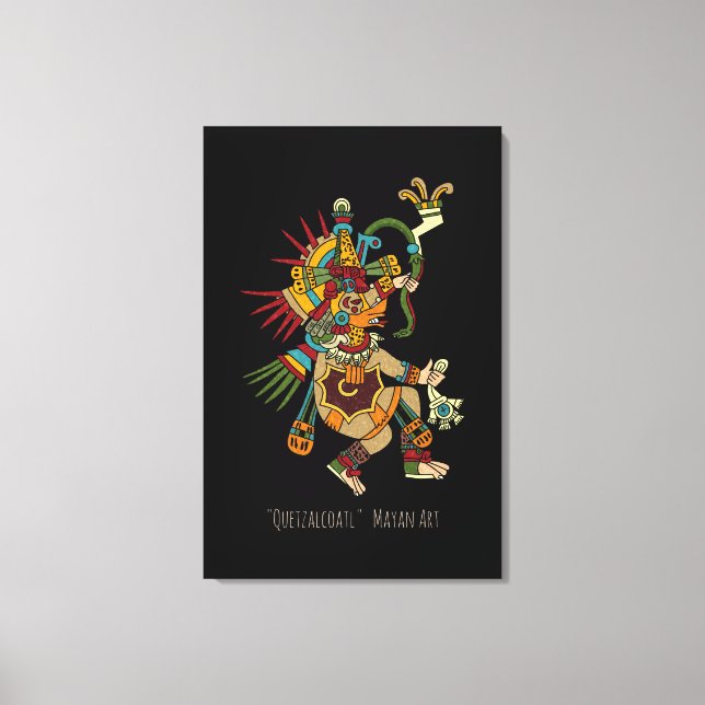Quetzalcoatl Mayan Art  Canvas Print (Front)