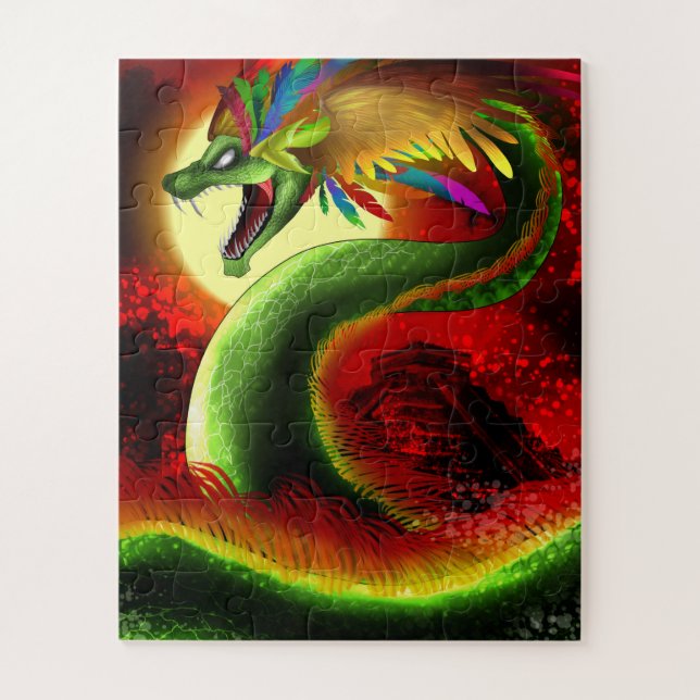 Quetzalcoatl the Aztec God Jigsaw Puzzle (Vertical)