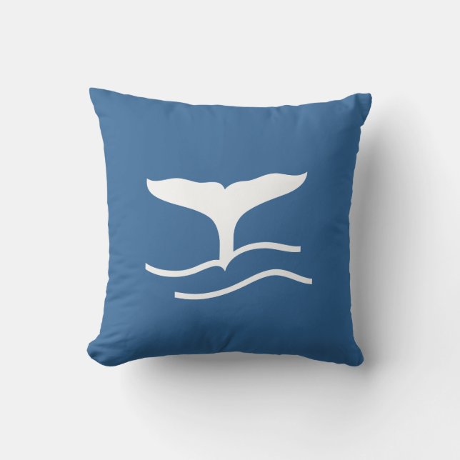 queue de baleine blanche sur oreiller bleu (Recto)
