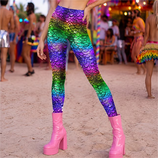 Queue de sirène arc-en-ciel 3D Leggings Hyper-Réal (Créateur téléchargé)