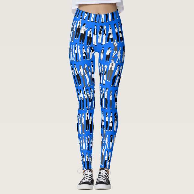 Queue, more queue B Blue BG Leggings (Front)