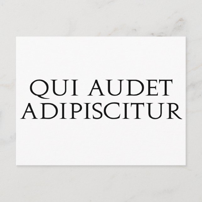 Qui Audet Adipiscitur Postcard (Front)