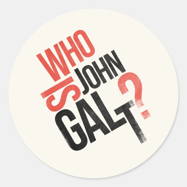 Qui Est John Galt ? Autocollant Ayn Rand (Devant)