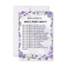 QUI EST PLUS PROBABLE ? CARTE DE JEU mariage