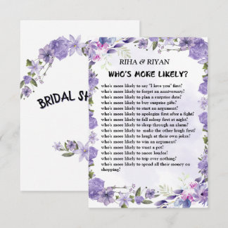 QUI EST PLUS PROBABLE ? CARTE DE JEU mariage