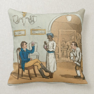 Qui Hi in the Bombay Tavern, from 'The Grand Maste Throw Pillow