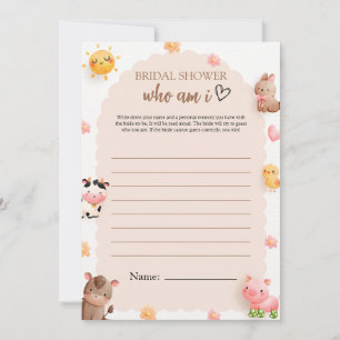 Qui suis-je Baby shower carte de jeu