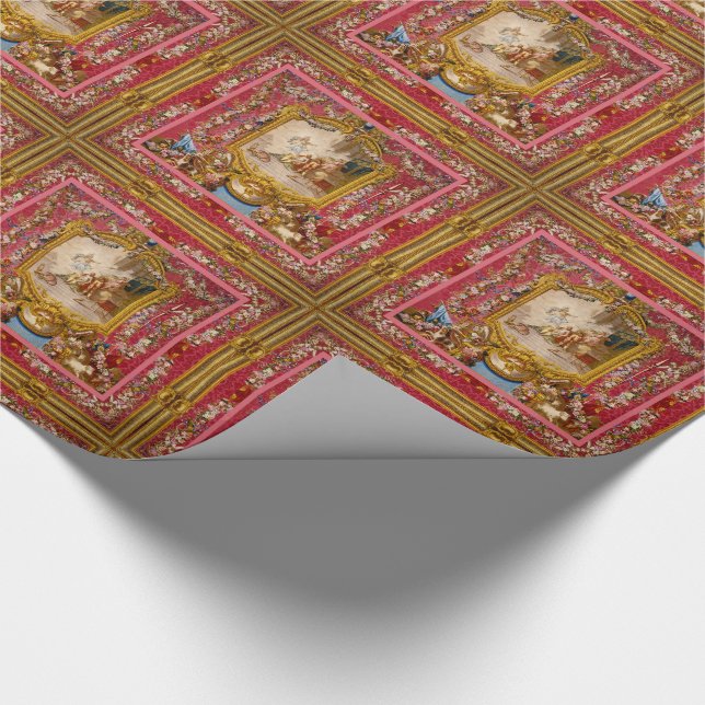 Quichotte Baroque Old World  Glossy Wrapping Paper (Corner)