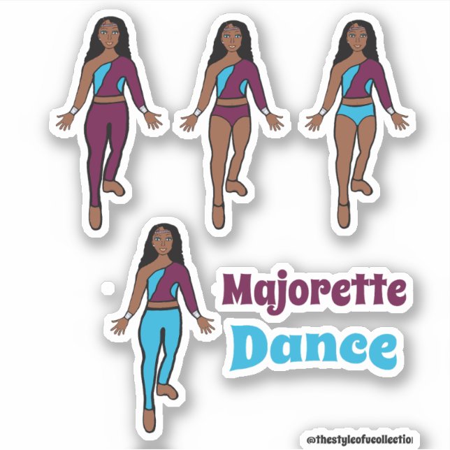 Quick Change  Dancer Stickers Burgundy Aqua (Front)