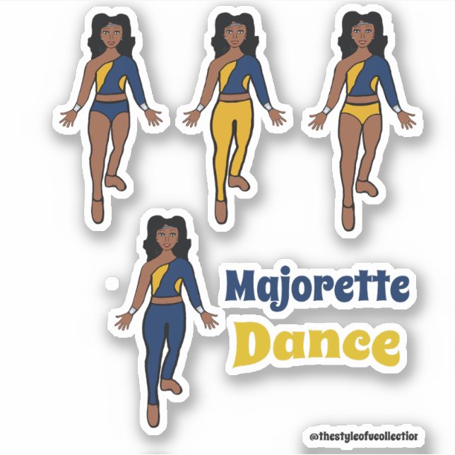 Quick Change  Dancer Stickers Navy Yellow (Front)