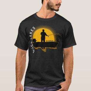 Quick Lakes Fishing Michigan Sunrise T-Shirt