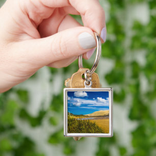 Quicksand stream near 90-Mile Beach, New Zealand Keychain