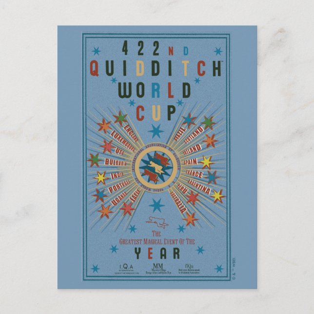 QUIDDITCH™ World Cup Blue Poster Postcard (Front)