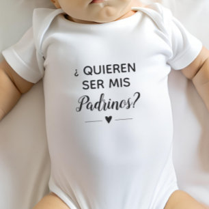 Quieren Ser Mis Padrinos Godparents Proposal Baby Bodysuit
